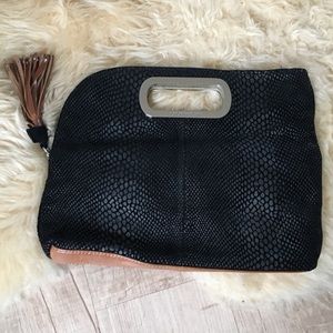 BCBG Maxazria Snakeskin Leather Clutch